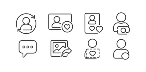 Poster - User profile line icon set. essentials for social media, apps, and communication