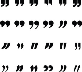 Quote Marks Big Set, Quote mark icon set for conversation or definition. Quote speech symbol , Quote mark, Black quotes icons set, Vector Illustration .