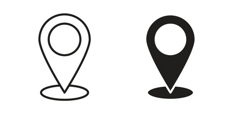 Wall Mural - Location pin icon graphic doodle, sketch, outline drawing Vector illustration