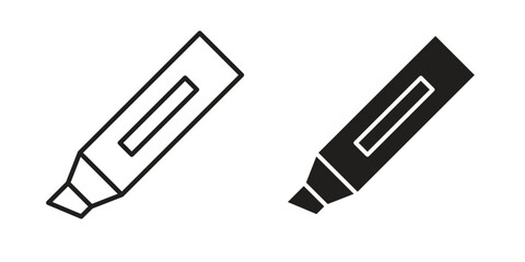 Wall Mural - Highlighter icon graphic doodle, sketch, outline drawing Vector illustration