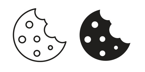 Wall Mural - Cookie icon graphic doodle, sketch, outline drawing Vector illustration