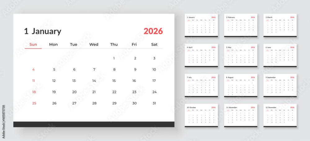 2026 Calendar Planner Set, Diary planner for 2026 year, Calendar ...