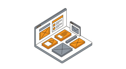digital interface screens mockup layout