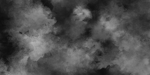 Wall Mural - Abstract smoke texture background. Dark watercolor background with monochrome ink wash details. Powder explosion isolated on black. Misty fog overlays effect.