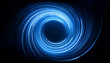 © Damon - blue light trails rotating forming a circle on dark background