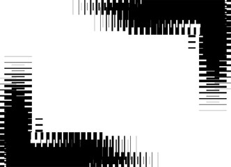 Poster - Vector frame black on a white background. Pattern of broken lines. Modern design element. for printing, advertising. Vector background with place for text. Striped corners