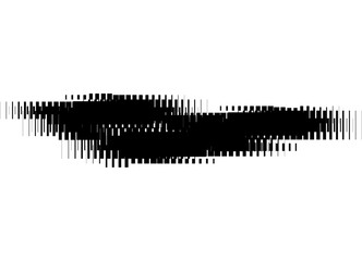 Poster - Vector striped spot black on white background. Background with space for text. Pattern of broken lines. Trendy design element for printing, advertising. Striped stripe