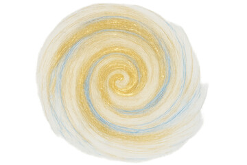 Poster - Dynamic swirl of golden and blue hues on a transparent background, creating a mesmerizing abstract pattern resembling a vortex