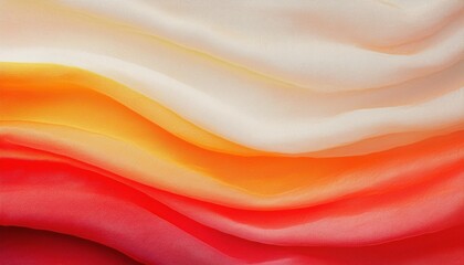 Wall Mural - flowing abstract fabric texture with vibrant orange red and cream waves ideal for textile design or 