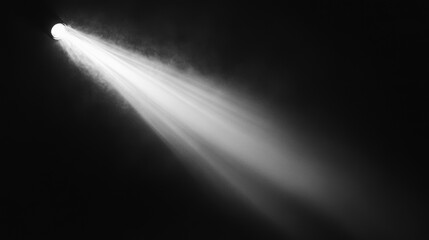 Wall Mural - bright spotlight beam cutting through dark smoky space.
