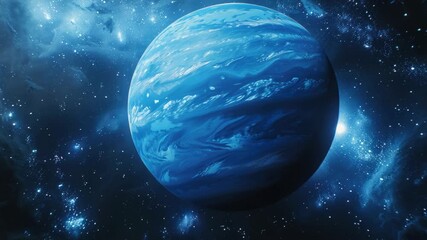 Wall Mural - a blue planet surrounded by stars and galaxies