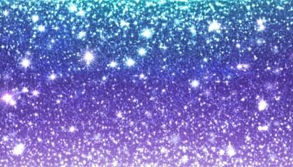 Wall Mural - sparkling turquoise to purple glitter gradient background with glowing star like lights ideal for web design or festive print