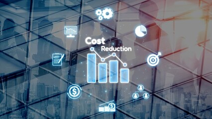 Poster - Cost reduction and cost saving through digital transformation, business cost optimization, operational cost reduction, financial savings, and resource efficiency strategies for business success. Muxer