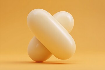 Poster - Unique capsule design on a smooth orange background showcasing a modern, minimalist aesthetic in product photography