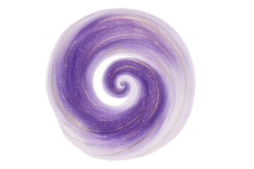 Wall Mural - purple and gold nebula forming a spiral on a transparent background, perfect for space-themed projec