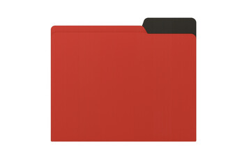 Poster - Red folder icon with dark gray tab hovering on a transparent background, ideal for user interface and user experience projects