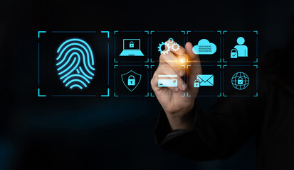 Poster - System for safeguarding digital identity using fingerprint authentication, encryption, and secure access protocols across cloud, device, and personal data environments Latch