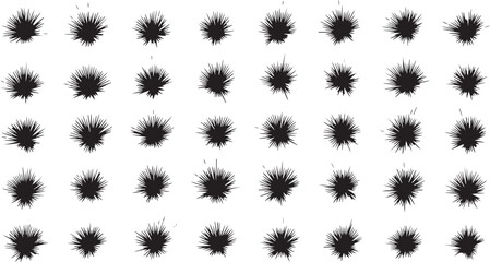 Poster - Collection of abstract ink splatters isolated on transparent background