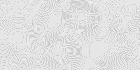 Fototapete - Grey topography map for geographic mountain landscape terrain grid with contour lines for modern seamless ornament design, geographic relief map grey abstract wave shapes curvy line trendy design.