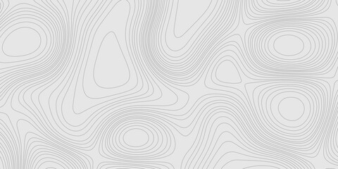 Fototapete - Grey topography map for geographic mountain landscape terrain grid with contour lines for modern seamless ornament design, geographic relief map grey abstract wave shapes curvy line trendy design.