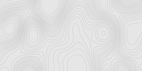Fototapete - Grey topography map for geographic mountain landscape terrain grid with contour lines for modern seamless ornament design, geographic relief map grey abstract wave shapes curvy line trendy design.