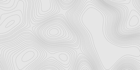 Fototapete - Grey topography map for geographic mountain landscape terrain grid with contour lines for modern seamless ornament design, geographic relief map grey abstract wave shapes curvy line trendy design.