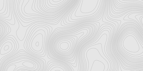Fototapete - Grey topography map for geographic mountain landscape terrain grid with contour lines for modern seamless ornament design, geographic relief map grey abstract wave shapes curvy line trendy design.
