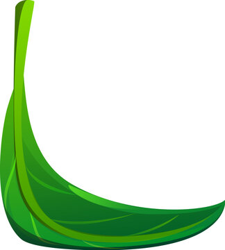 Plant green leaf font letter L. Plant English alphabet typeface sign, nature green leaf cartoon isolated vector kids ABC font element. Environment clean ecology latin type letter or typeset symbol