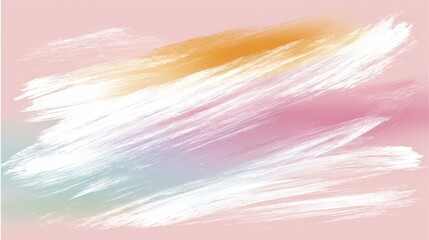 Aufkleber - Colorful brush stroke painting with a pink background