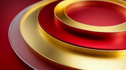 Poster - Gold and red circle with a red background