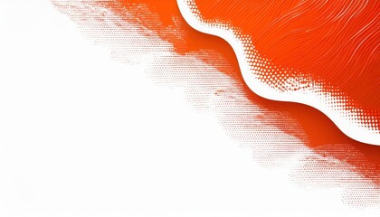 Wall Mural - vivid orange halftone wave with abstract gradient texture and bold white space for modern branding o
