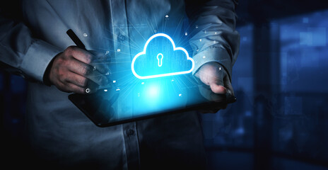 Poster - Cloud computing enables digital growth with secure data storage, scalable infrastructure, and strategic cloud-based business solutions. Vouch