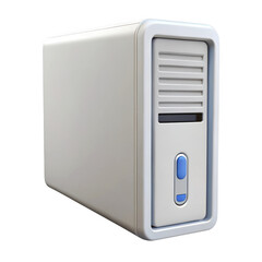 Poster - 3d white computer tower isolated on transparent background