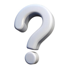 Poster - 3d white question mark isolated on transparent background