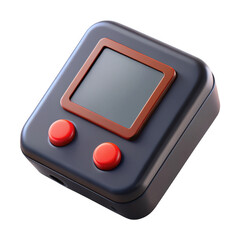 Poster - 3d retro handheld game console isolated on transparent background