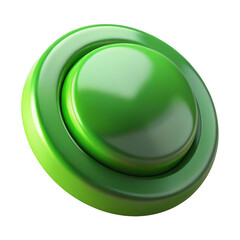 Poster - 3d green button with glossy finish isolated on transparent background