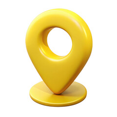 Poster - 3d yellow location pin icon isolated on transparent background