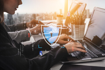 Poster - Cyber security protects against breaches, hacks, and network attacks using strong infrastructure and proactive digital defense strategies. Vouch