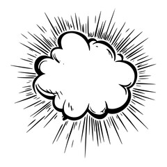 Poster - PNG comic explosion cloud bubble, transparent background
