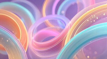 Poster - Swirling rings of diverse colors intertwine, creating an abstract arrangement that captivates the viewer's attention against a soft backdrop.