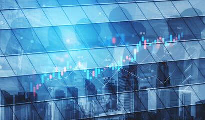 Poster - Candlestick chart visualizing financial market trends, investment patterns, price fluctuations, and trading strategy in capital and digital asset markets Vouch