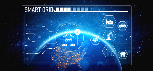 Poster - Smart grid system integrating renewable energy sources, energy storage, smart inverters, and demand response for efficient, decentralized, and modern power distribution Vouch