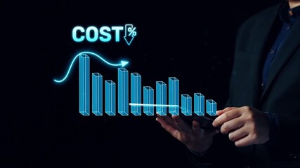 Poster - Cost reduction and cost saving through digital transformation, business cost optimization, operational cost reduction, financial savings, and resource efficiency strategies for business success. Elide