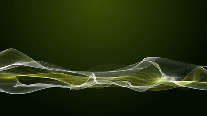 Poster - Fantastic eco video animation with particle wave object in slow motion, 4096x2304 loop 4K