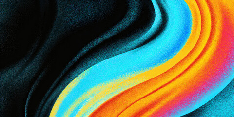 Poster - Abstract wavy background in retro colors. rainbow. retro. particles. color gradient.