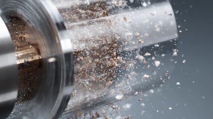 Aufkleber - Detailed view of a magnetolevitated slurry caster suspending particles in a swirling motion, showcasing cutting edge technology for continuous casting processes and advanced material science