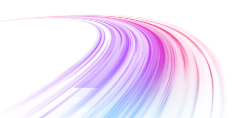 Wall Mural - abstract neon rays of light on a transparent background in png format neon ellipse. high speed it te