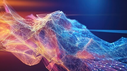 Poster - Abstract Digital Landscape: A Symphony of Color and Connection