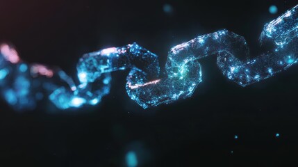 Poster - Abstract Glowing Chain: Digital Art