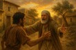 © dario - Prodigal son returning home to father's embrace with open arms and forgiveness